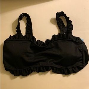 Black ruffle bikini top